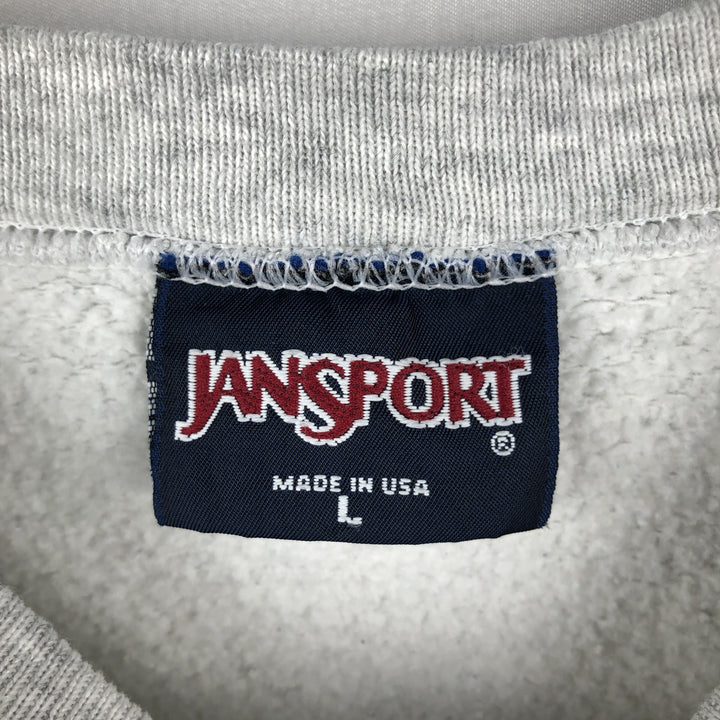 Vintage 90'S Jansport triple print college sweatshirt, made in the USA, men's size L cotton gray type Vintage Second Hand