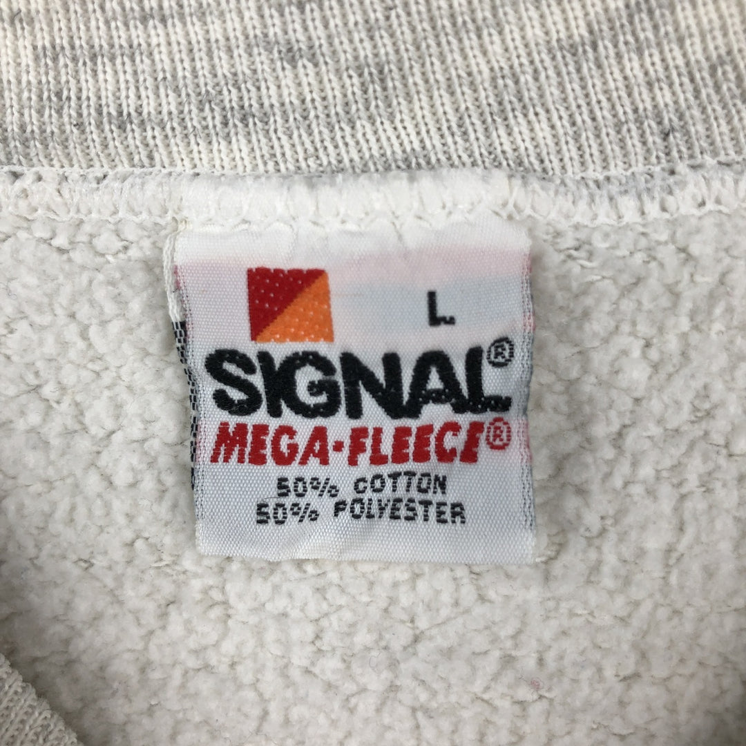 80s-90'S SIGNAL College Character Sweatshirt, Made in USA, Men's Size L (Equivalent), Vintage cotton gray type Vintage Second Hand