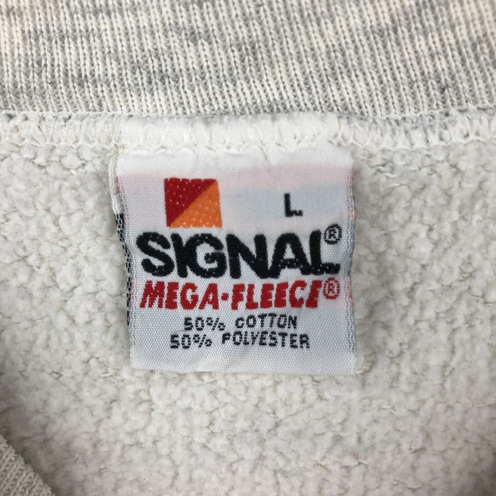 80s-90'S SIGNAL College Character Sweatshirt, Made in USA, Men's Size L (Equivalent), Vintage cotton gray type Vintage Second Hand