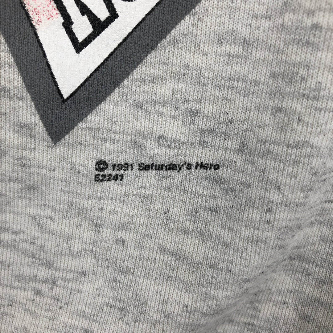 80s-90'S SIGNAL College Character Sweatshirt, Made in USA, Men's Size L (Equivalent), Vintage cotton gray type Vintage Second Hand