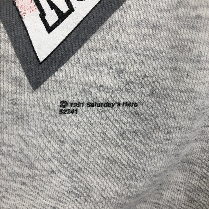 80s-90'S SIGNAL College Character Sweatshirt, Made in USA, Men's Size L (Equivalent), Vintage cotton gray type Vintage Second Hand