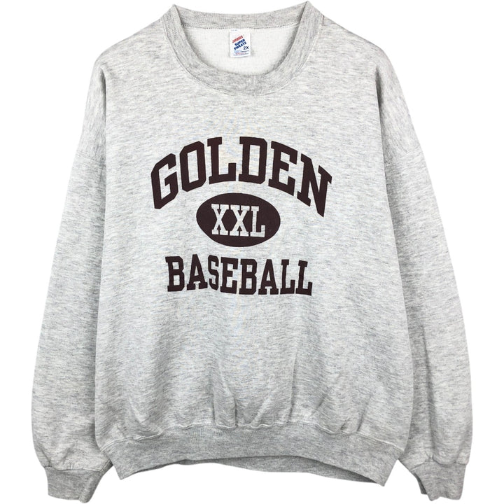 90'S JERSEY'S SUPER SWEATS Triple Print College Sweatshirt, Made in USA, Men's XXL equivalent, Vintage cotton gray type Vintage Second Hand