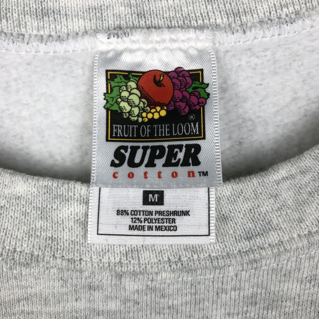 2000'S Fruit of the Loom SUPER cotton 3-print college sweatshirt (Men's size M equivalent) cotton gray type Vintage Second Hand