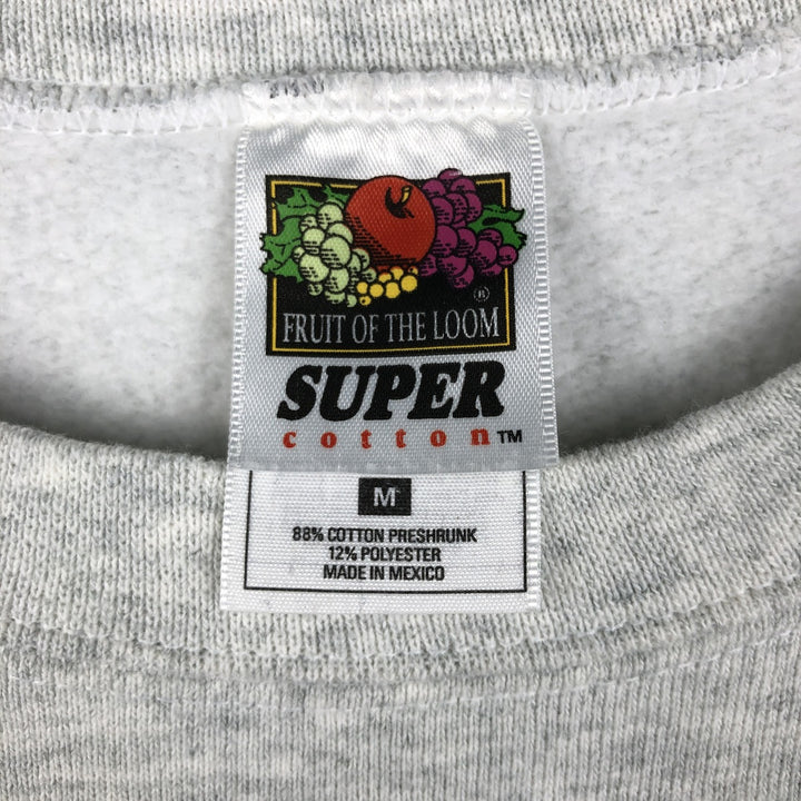 2000'S Fruit of the Loom SUPER cotton 3-print college sweatshirt (Men's size M equivalent) cotton gray type Vintage Second Hand