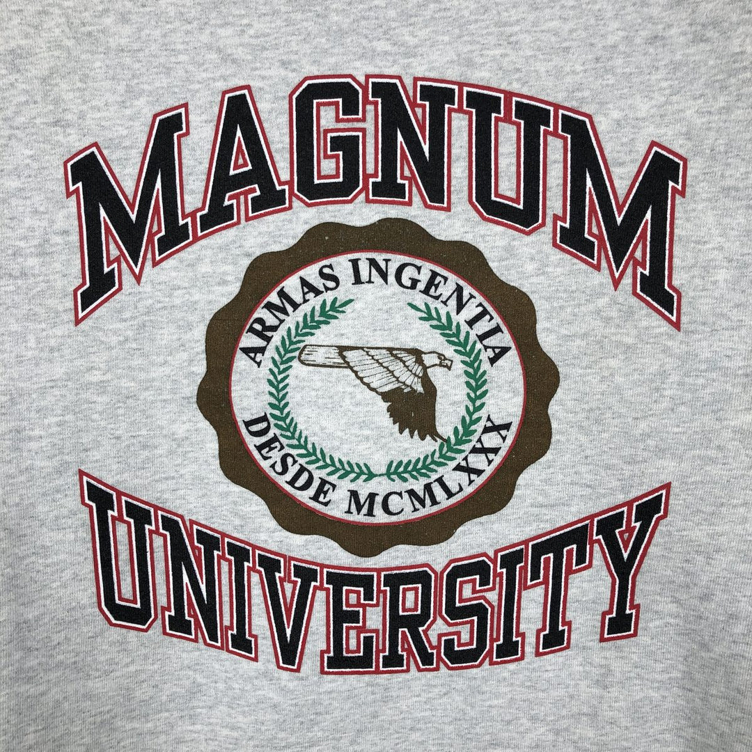 2000'S Fruit of the Loom SUPER cotton 3-print college sweatshirt (Men's size M equivalent) cotton gray type Vintage Second Hand