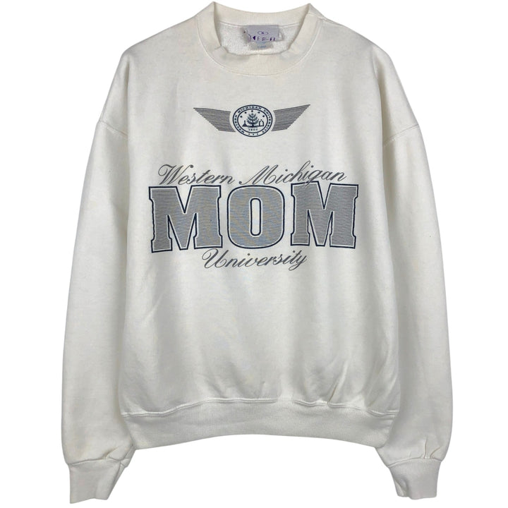 BEEZIL Print College Sweatshirt (Men's XL equivalent) polyester white type Vintage Second Hand