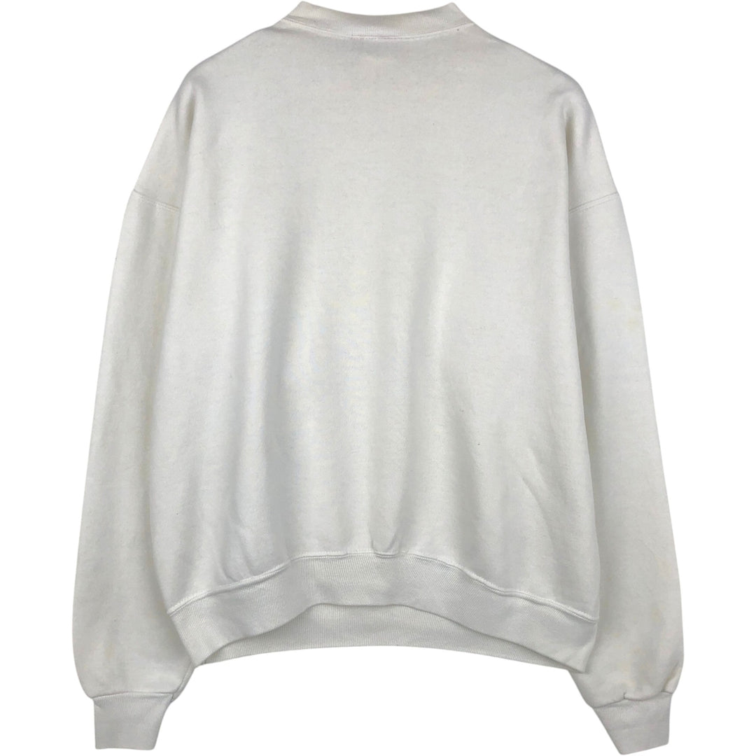 BEEZIL Print College Sweatshirt (Men's XL equivalent) polyester white type Vintage Second Hand