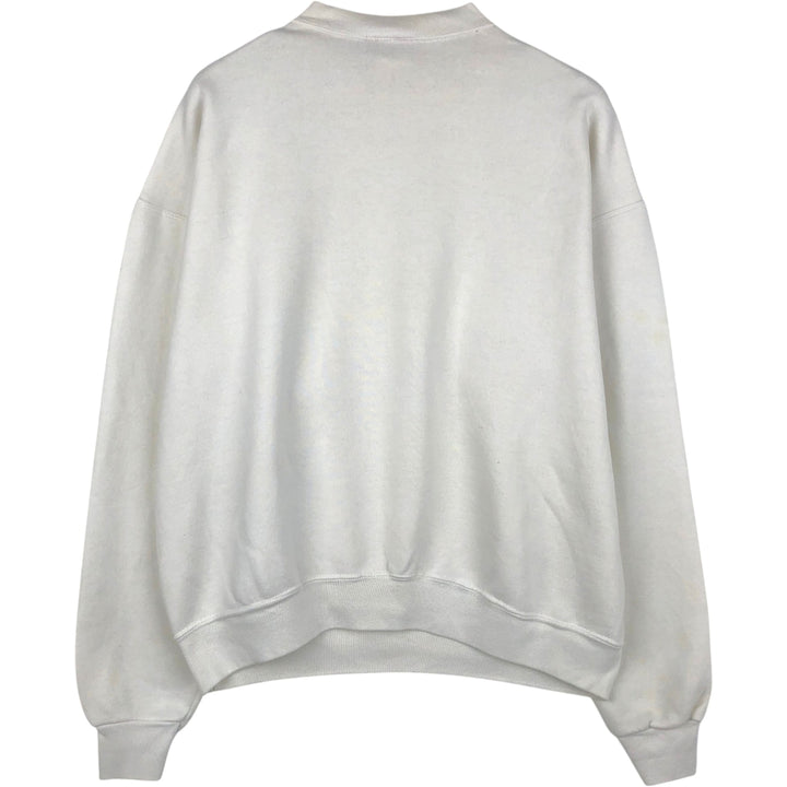 BEEZIL Print College Sweatshirt (Men's XL equivalent) polyester white type Vintage Second Hand