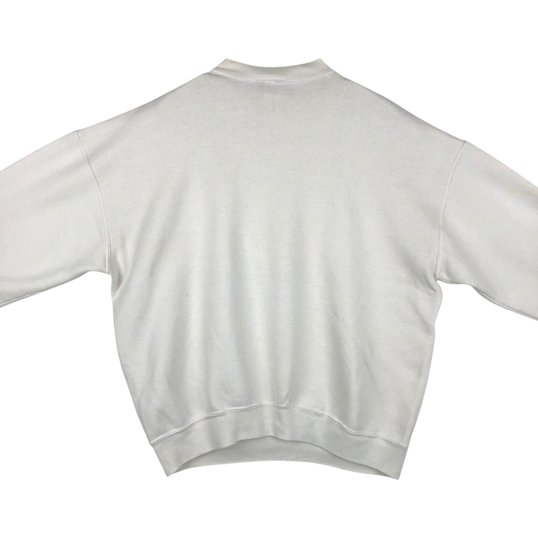 BEEZIL Print College Sweatshirt (Men's XL equivalent) polyester white type Vintage Second Hand