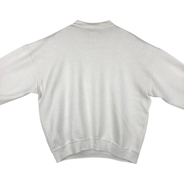 BEEZIL Print College Sweatshirt (Men's XL equivalent) polyester white type Vintage Second Hand