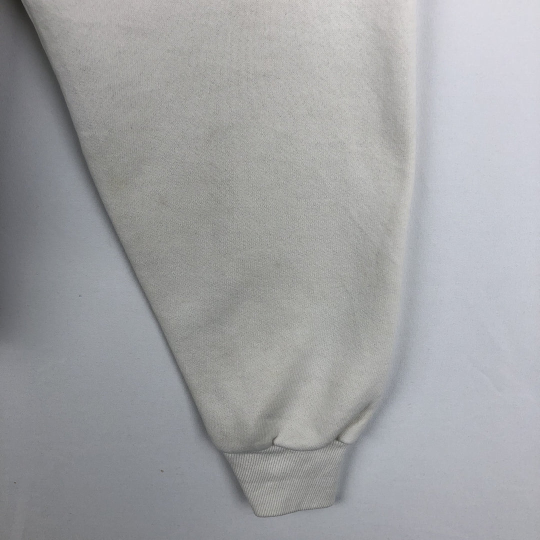 BEEZIL Print College Sweatshirt (Men's XL equivalent) polyester white type Vintage Second Hand