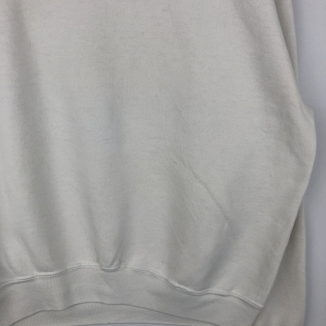 BEEZIL Print College Sweatshirt (Men's XL equivalent) polyester white type Vintage Second Hand