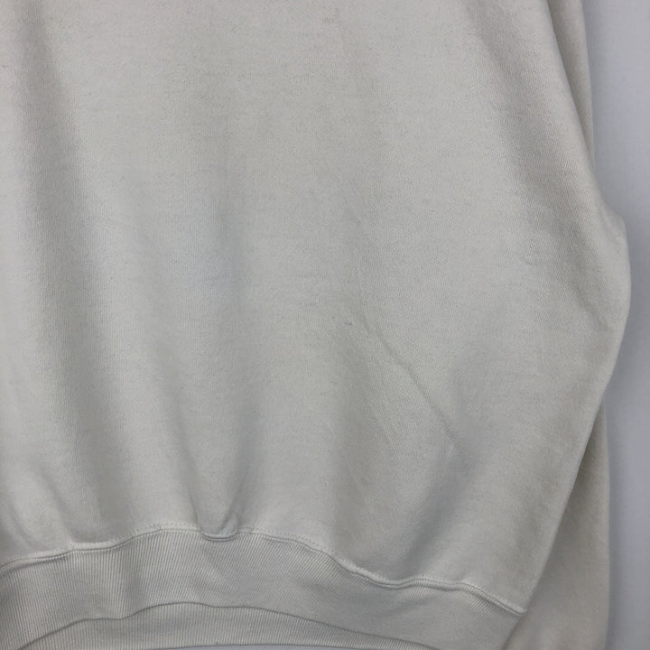 BEEZIL Print College Sweatshirt (Men's XL equivalent) polyester white type Vintage Second Hand