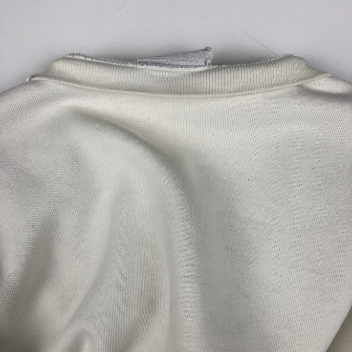 BEEZIL Print College Sweatshirt (Men's XL equivalent) polyester white type Vintage Second Hand