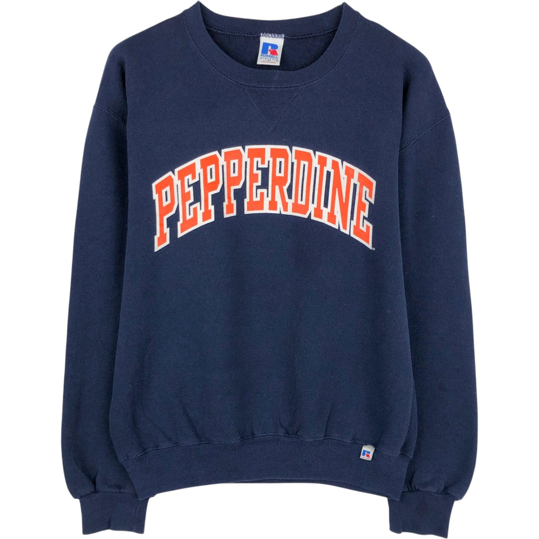 90'S Russell College Sweatshirt/Trainer Vintage cotton navy blue type Vintage Second Hand