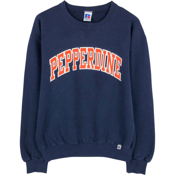 90'S Russell College Sweatshirt/Trainer Vintage cotton navy blue type Vintage Second Hand