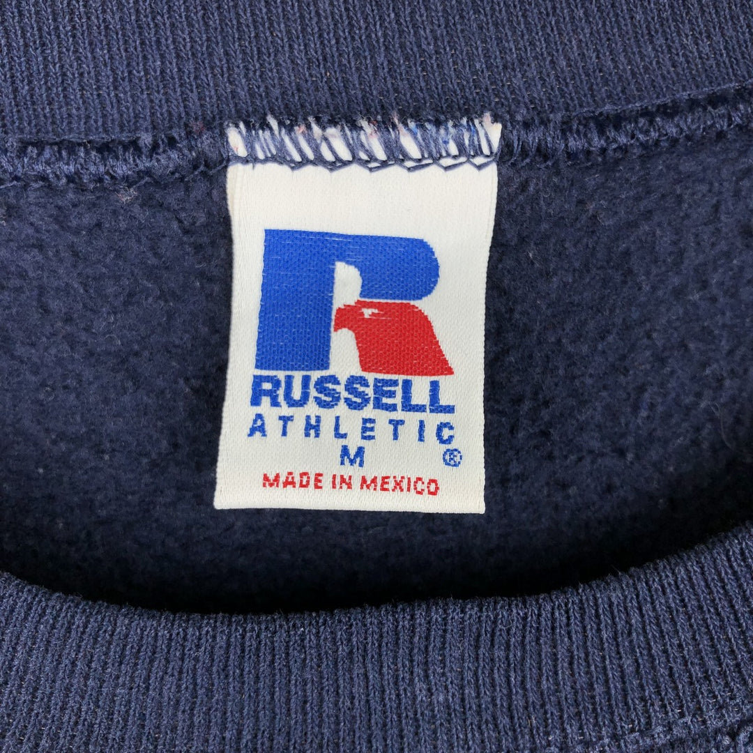 90'S Russell College Sweatshirt/Trainer Vintage cotton navy blue type Vintage Second Hand