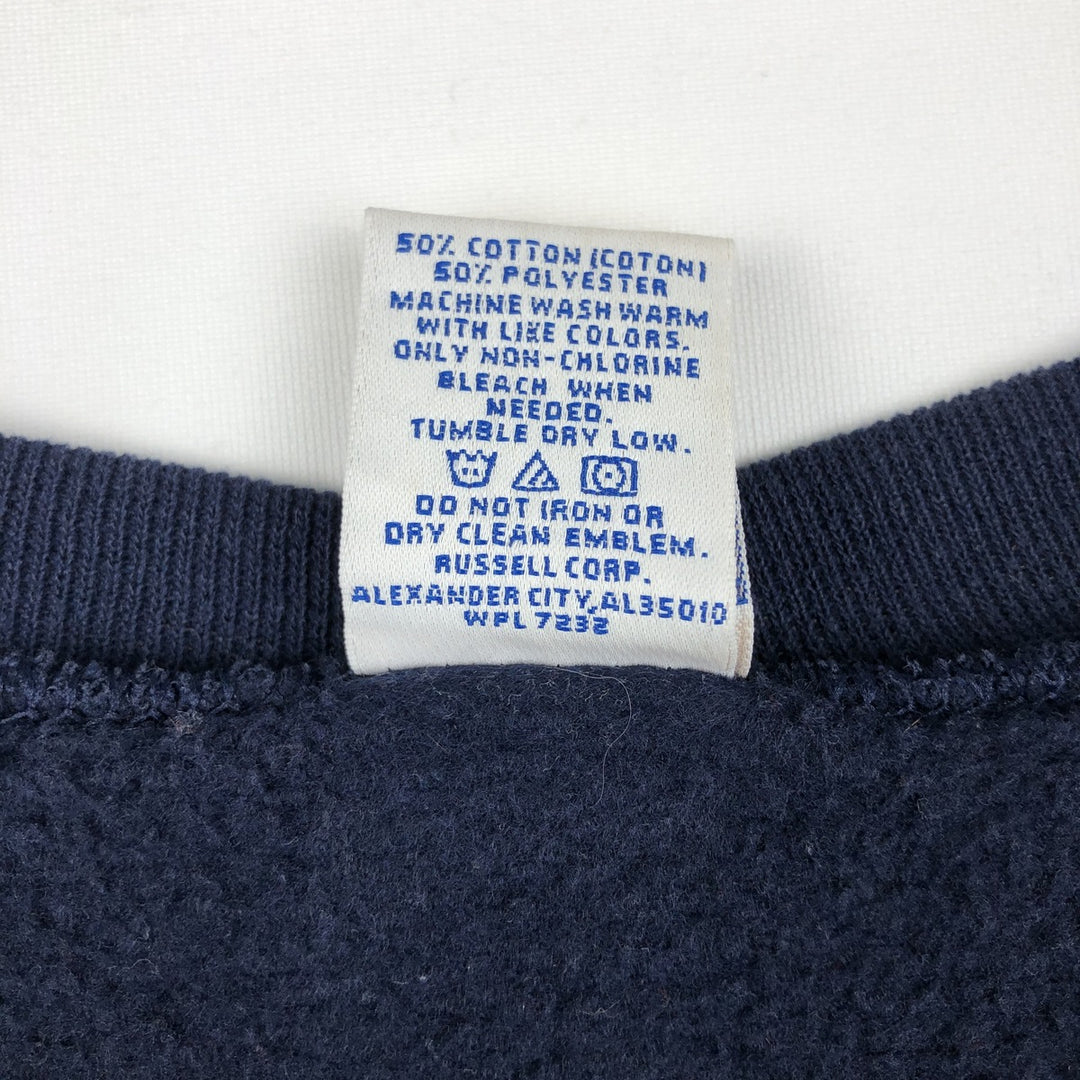90'S Russell College Sweatshirt/Trainer Vintage cotton navy blue type Vintage Second Hand