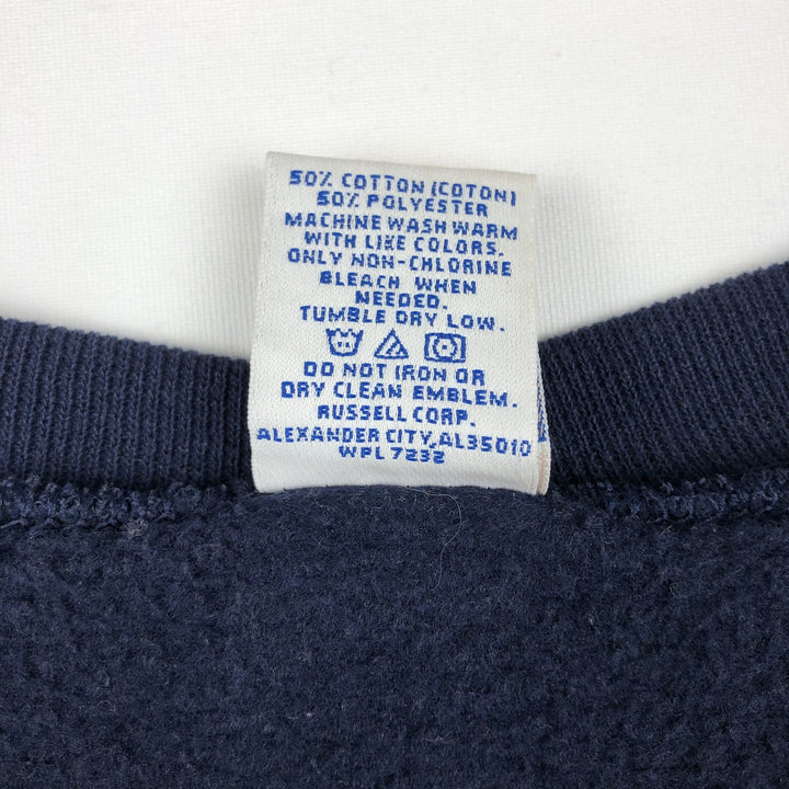 90'S Russell College Sweatshirt/Trainer Vintage cotton navy blue type Vintage Second Hand