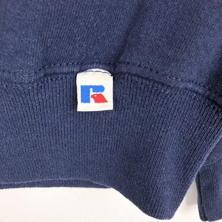 90'S Russell College Sweatshirt/Trainer Vintage cotton navy blue type Vintage Second Hand