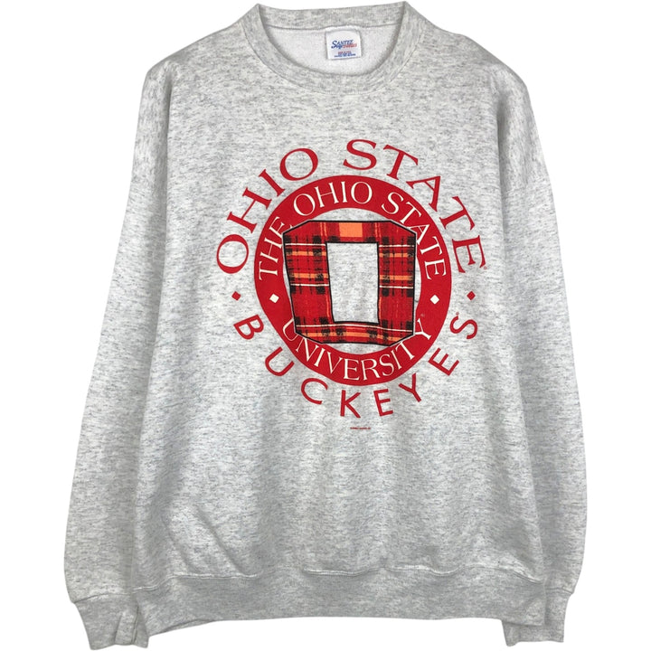 SANTEE sweats OHIO STATE Ohio State University College Sweatshirt, Made in USA, Men's XXL equivalent. cotton gray type Vintage Second Hand
