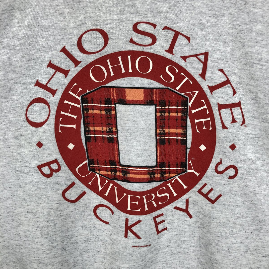 SANTEE sweats OHIO STATE Ohio State University College Sweatshirt, Made in USA, Men's XXL equivalent. cotton gray type Vintage Second Hand