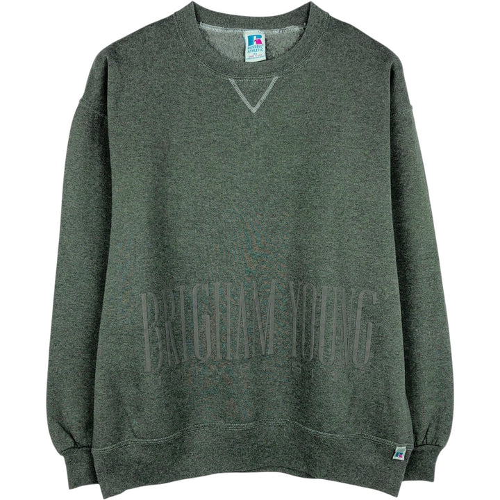 90'S Russell College Sweatshirt, Made in USA, Men's XL, Vintage cotton Khaki type Vintage Second Hand