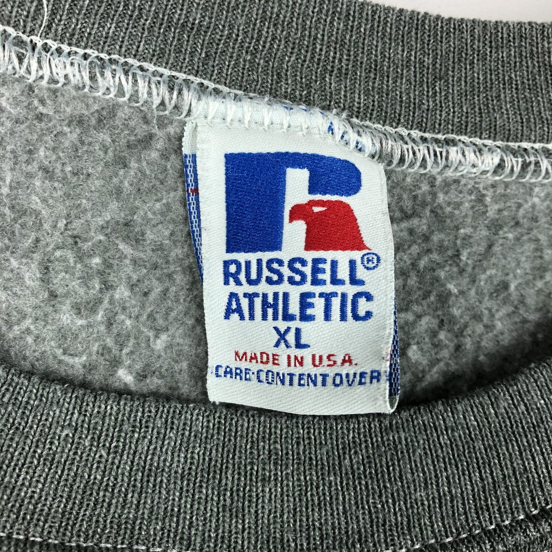 90'S Russell College Sweatshirt, Made in USA, Men's XL, Vintage cotton Khaki type Vintage Second Hand