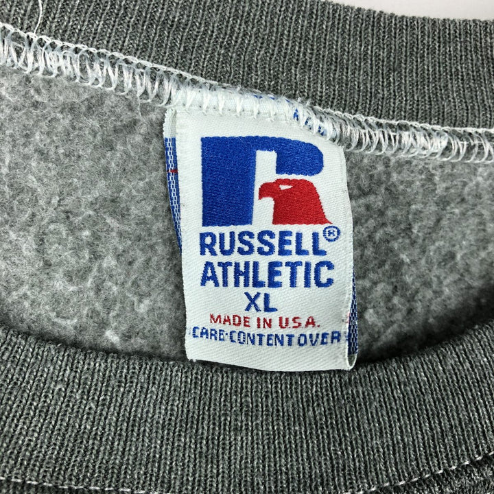 90'S Russell College Sweatshirt, Made in USA, Men's XL, Vintage cotton Khaki type Vintage Second Hand