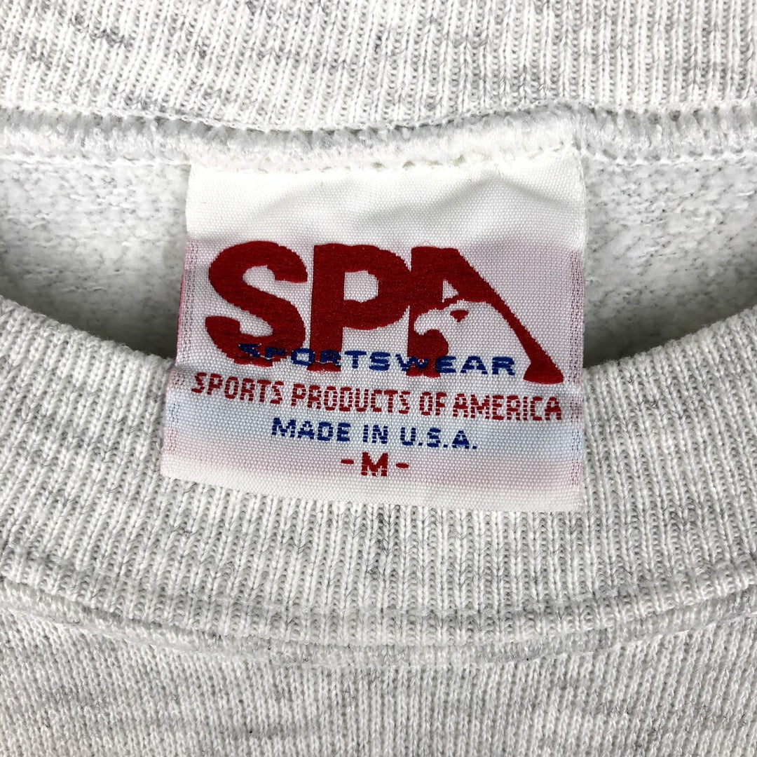 SPA Sportswear College Sweatshirt, Made in USA, Men's Size M polyester gray type Vintage Second Hand