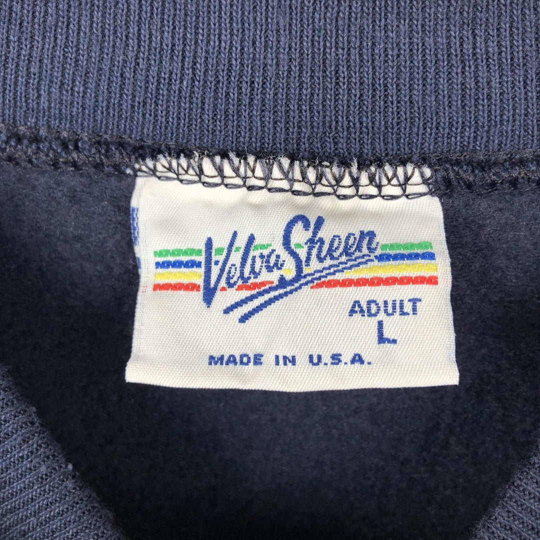 Velva Sheen College Sweatshirt, Made in USA, Men's Size L (approx.) cotton navy blue type Vintage Second Hand