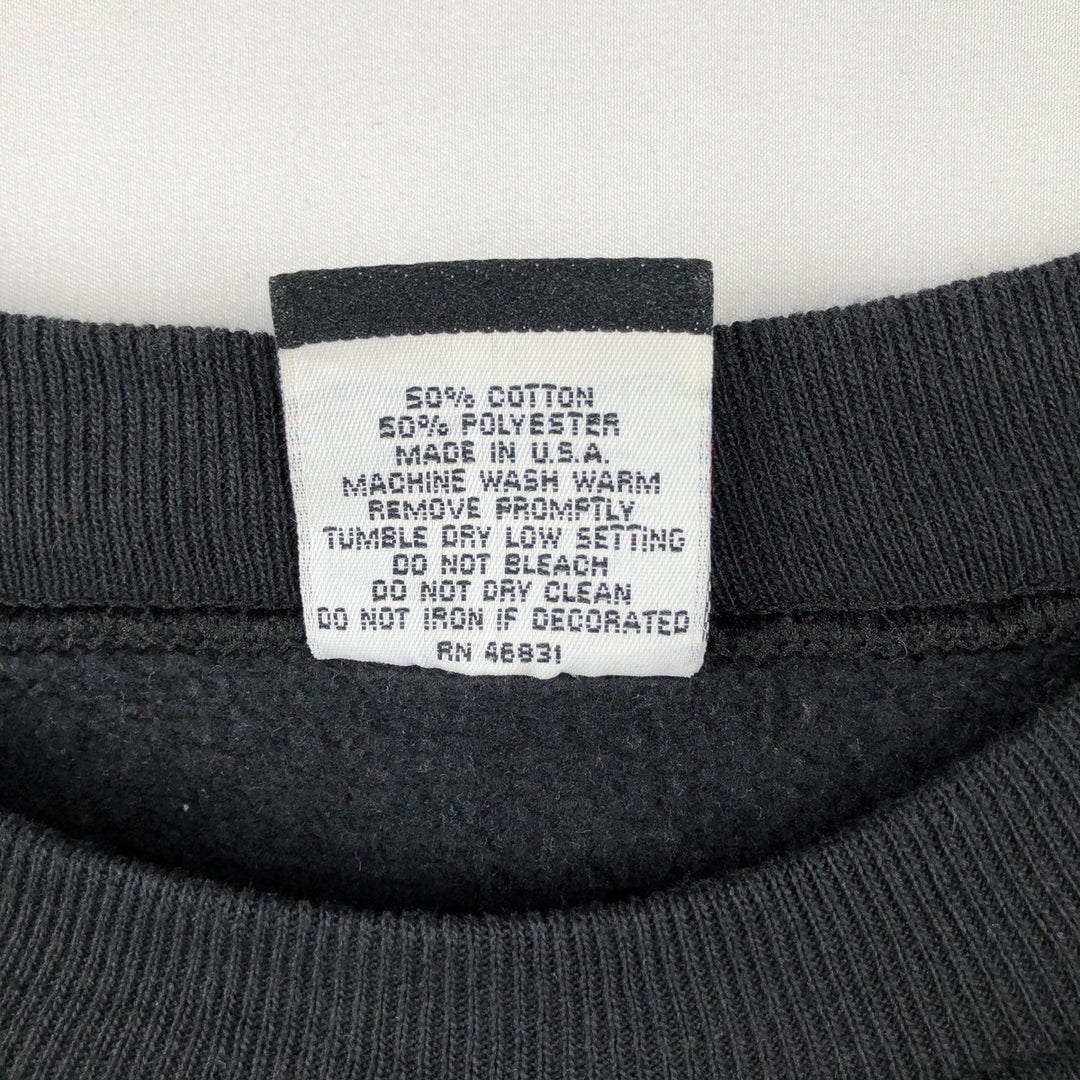 90'S SIGNAL SPORTS College Sweatshirt, Made in USA, Men's Size L (Equivalent), Vintage cotton black type Vintage Second Hand