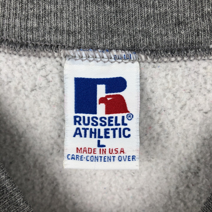 90'S Russell College Sweatshirt, Made in USA, Men's L, Vintage polyester gray type Vintage Second Hand