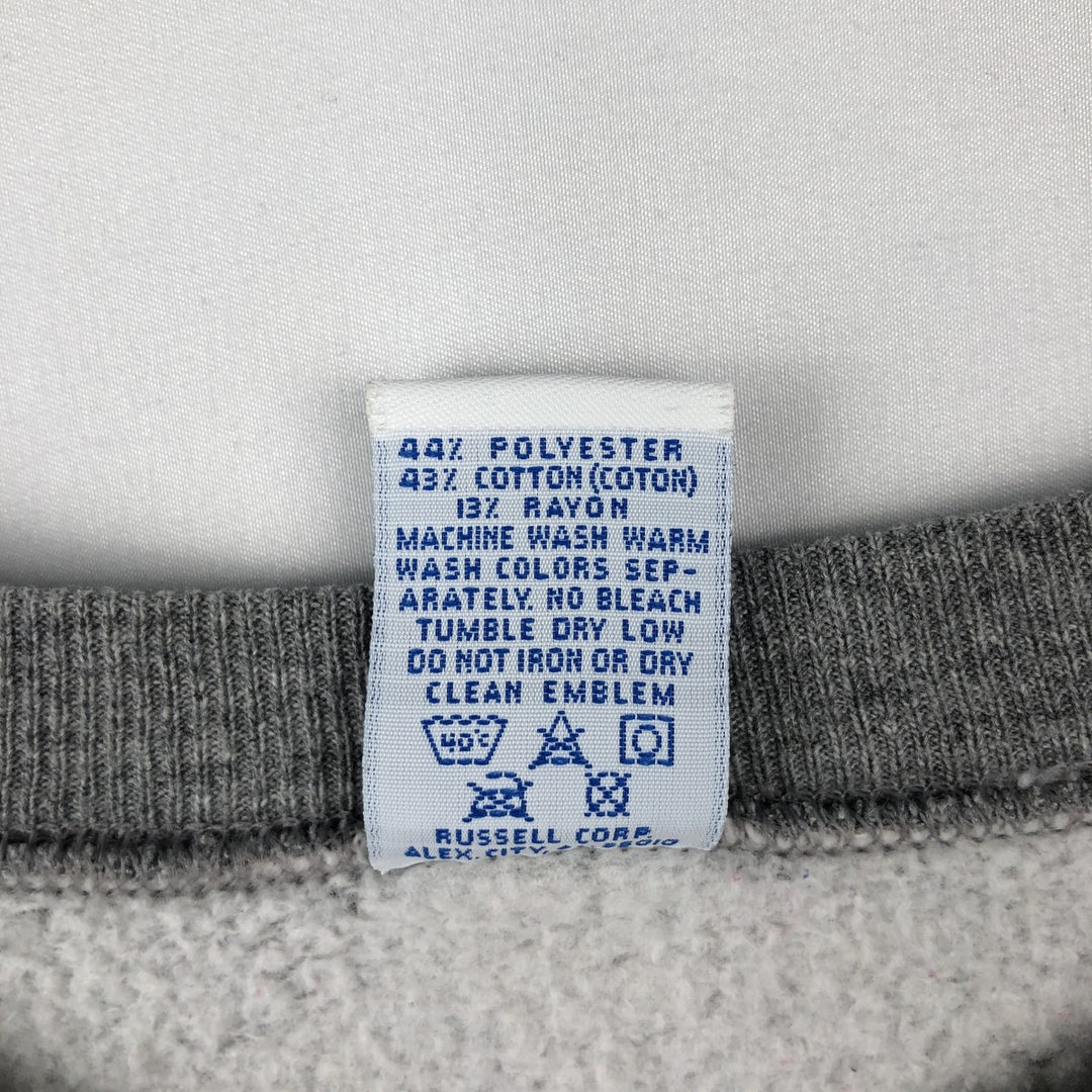 90'S Russell College Sweatshirt, Made in USA, Men's L, Vintage polyester gray type Vintage Second Hand