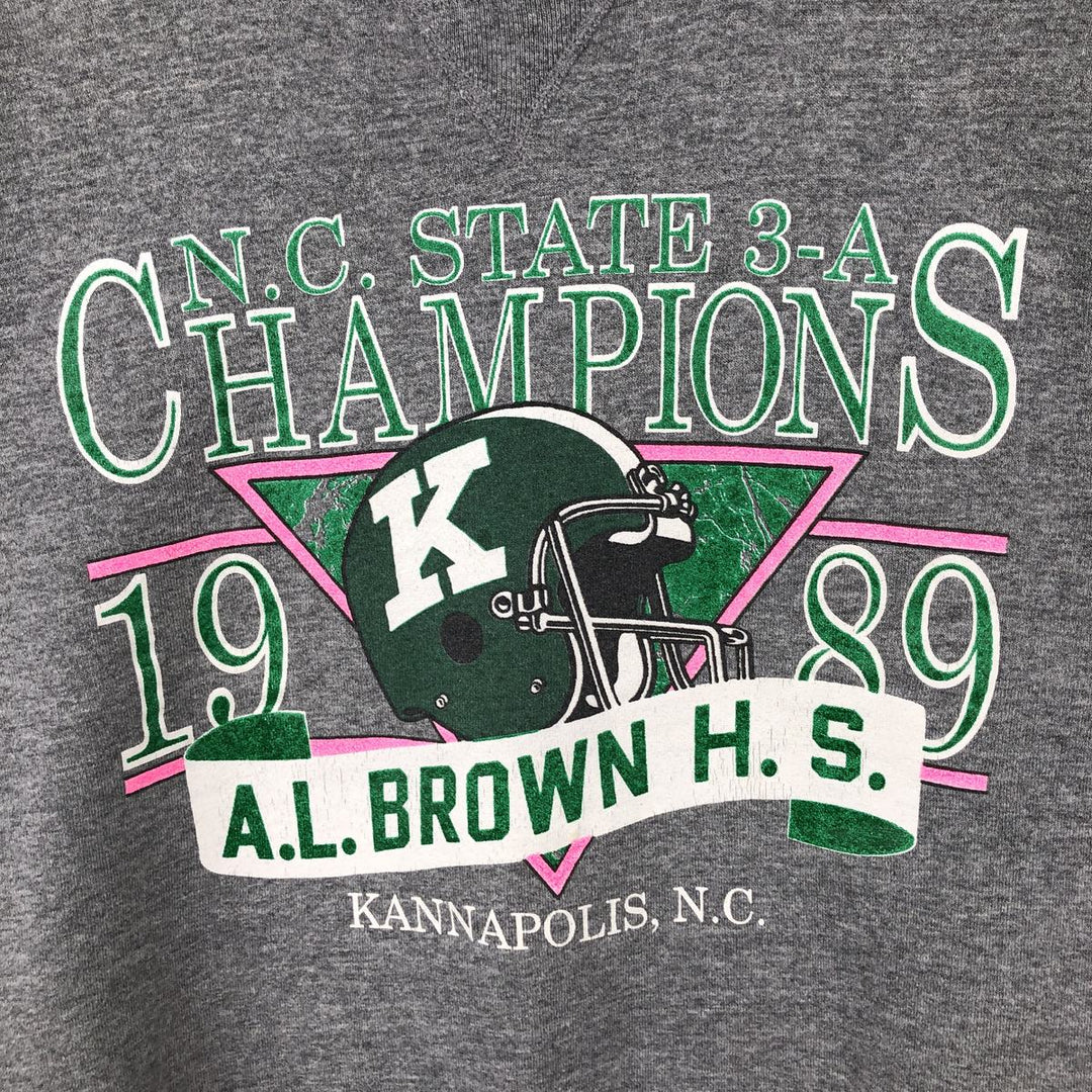 90'S Russell College Sweatshirt, Made in USA, Men's L, Vintage polyester gray type Vintage Second Hand
