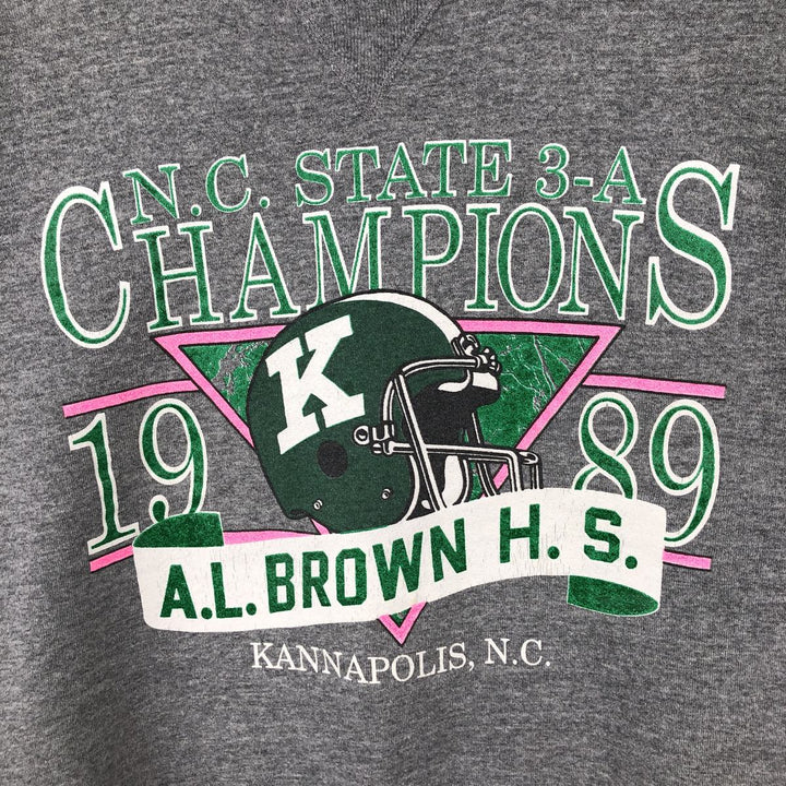 90'S Russell College Sweatshirt, Made in USA, Men's L, Vintage polyester gray type Vintage Second Hand