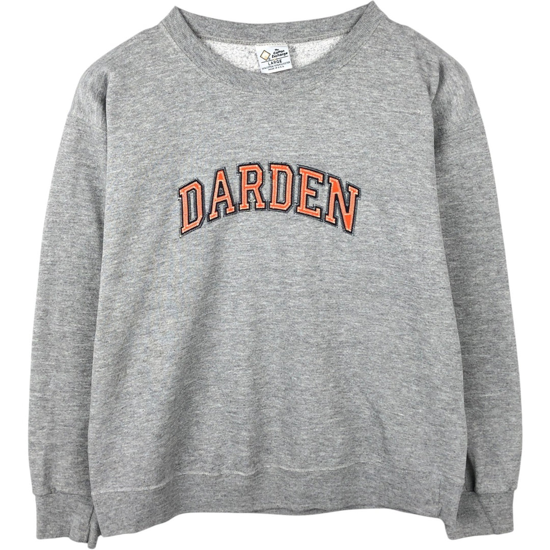 The Cotton Exchange College Sweatshirt, Made in USA, Men's Size L cotton gray type Vintage Second Hand
