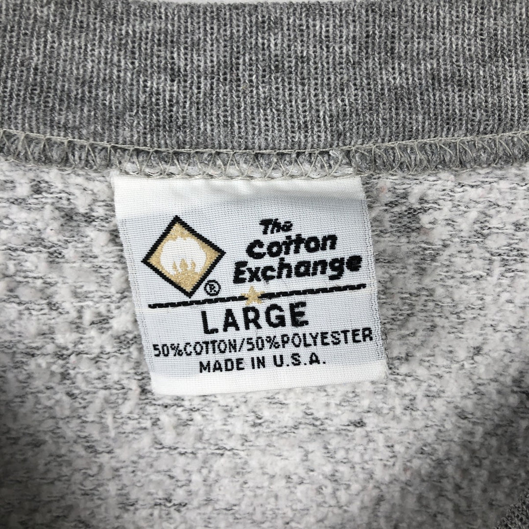 The Cotton Exchange College Sweatshirt, Made in USA, Men's Size L cotton gray type Vintage Second Hand