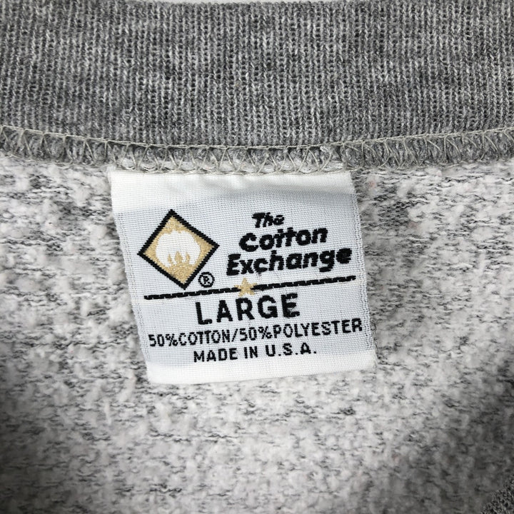 The Cotton Exchange College Sweatshirt, Made in USA, Men's Size L cotton gray type Vintage Second Hand