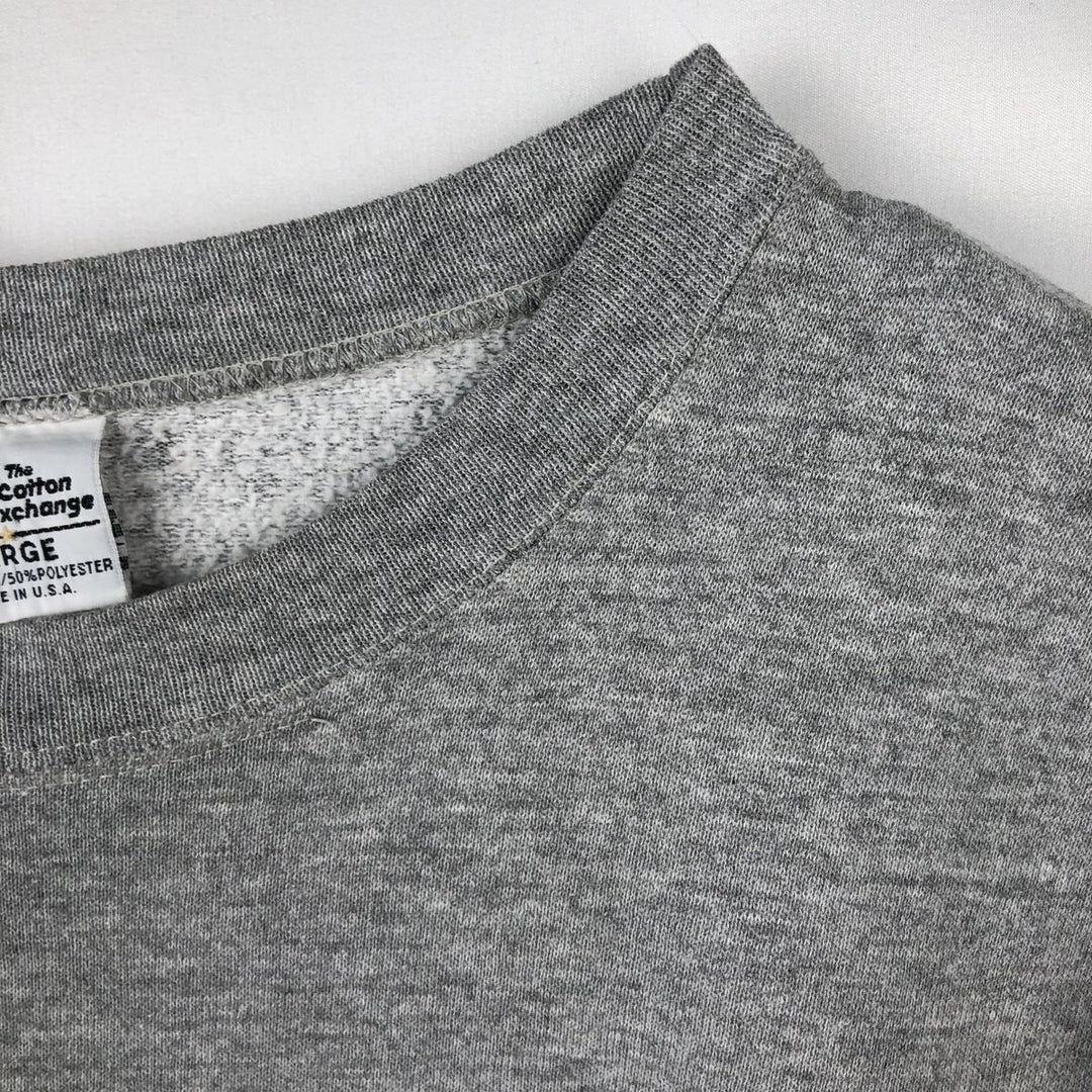 The Cotton Exchange College Sweatshirt, Made in USA, Men's Size L cotton gray type Vintage Second Hand