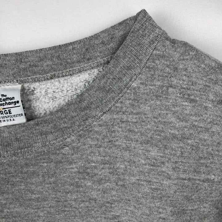 The Cotton Exchange College Sweatshirt, Made in USA, Men's Size L cotton gray type Vintage Second Hand