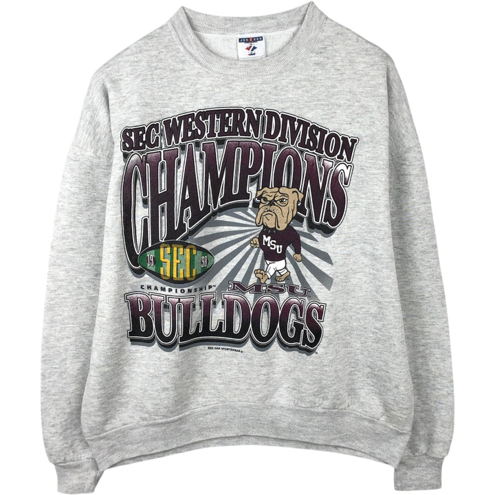 90'S Jerzees College Character Sweatshirt, Made in USA, Men's XL equivalent, Vintage cotton gray type Vintage Second Hand