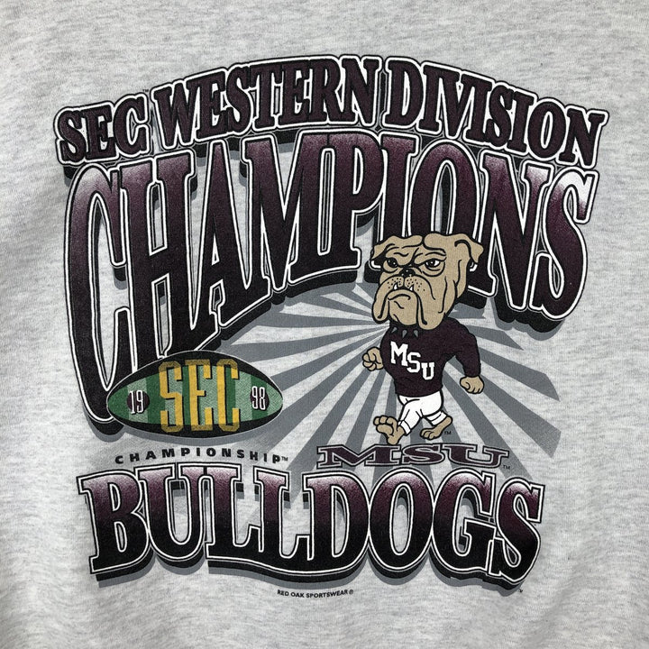90'S Jerzees College Character Sweatshirt, Made in USA, Men's XL equivalent, Vintage cotton gray type Vintage Second Hand