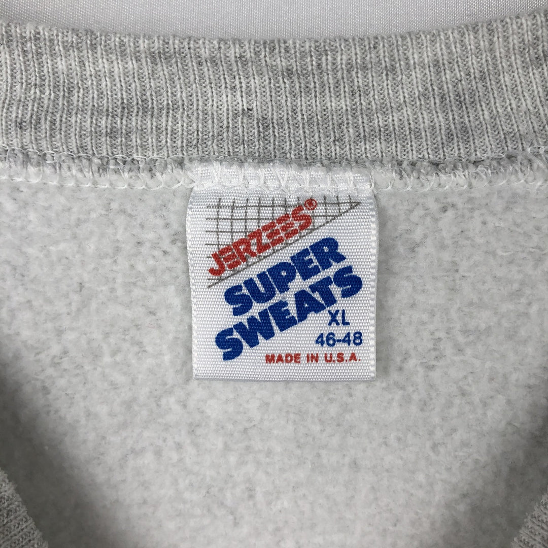80s-90'S JERSEY'S SUPER SWEATS University of Iowa College Sweatshirt, Made in USA, Men's XL equivalent. cotton gray type Vintage Second Hand