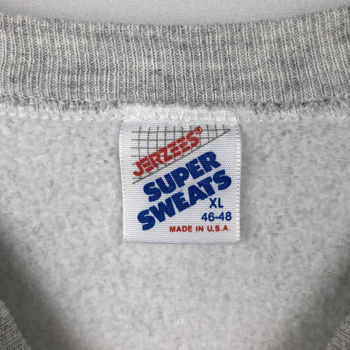 80s-90'S JERSEY'S SUPER SWEATS University of Iowa College Sweatshirt, Made in USA, Men's XL equivalent. cotton gray type Vintage Second Hand