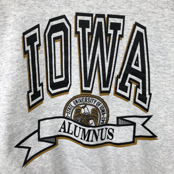 80s-90'S JERSEY'S SUPER SWEATS University of Iowa College Sweatshirt, Made in USA, Men's XL equivalent. cotton gray type Vintage Second Hand