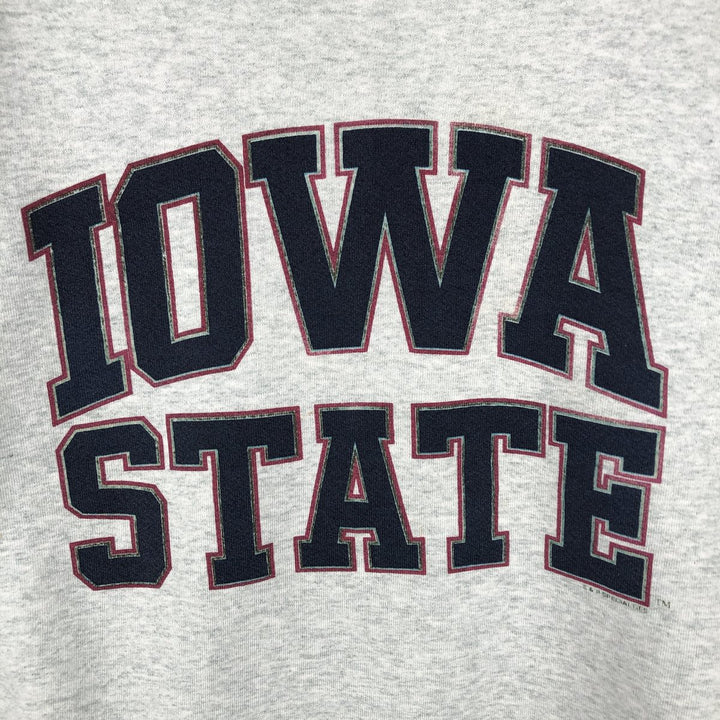 90'S Fruit of the Loom Iowa State University College Sweatshirt, Made in USA, Men's XL equivalent, Vintage cotton gray type Vintage Second Hand