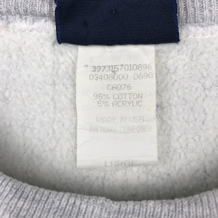 Jansport College Sweatshirt, Made in USA, Men's Size L (approx.), Long Sleeves, Double-Sided Print cotton gray type Vintage Second Hand
