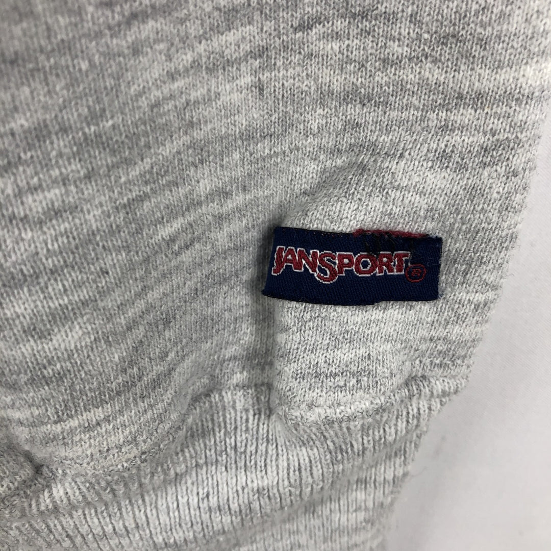 Jansport College Sweatshirt, Made in USA, Men's Size L (approx.), Long Sleeves, Double-Sided Print cotton gray type Vintage Second Hand