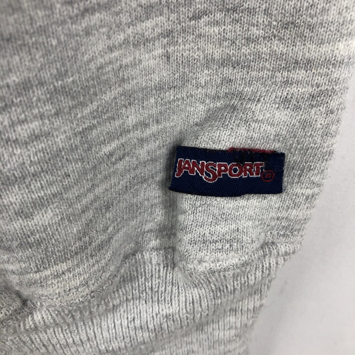 Jansport College Sweatshirt, Made in USA, Men's Size L (approx.), Long Sleeves, Double-Sided Print cotton gray type Vintage Second Hand